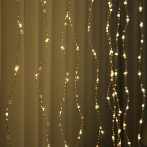 Imagen de Luces led x100, guía cortina perlitas, 3m x1m, extensible en caja