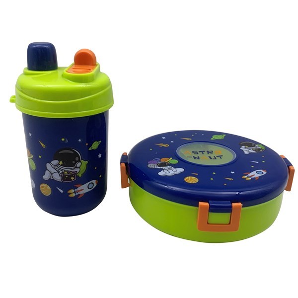 Imagen de Vianda contenedor infantil de plástico con botella 600ml, varios colores