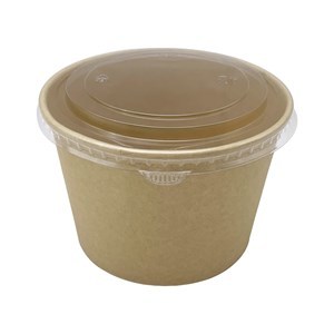 Imagen de Bowl descartable vianda de papel con tapa de plástico 1100ml, PACK x50