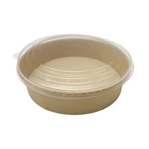Imagen de Bowl descartable vianda de papel con tapa de plástico 700ml, PACK x50