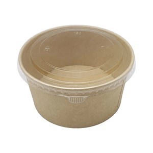 Imagen de Bowl descartable vianda de papel con tapa de plástico 800ml, PACK x50