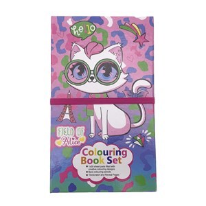 Imagen de Láminas para colorear y block mágico, 8 lápices de colores varios diseños