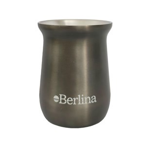 Imagen de Mate alto 260ml Berlina GRIS, doble pared de acero inoxidable, en caja