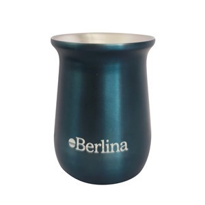 Imagen de Mate alto 260ml Berlina AZUL, doble pared de acero inoxidable, en caja