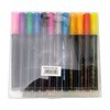 Imagen de Marcadores metalizados x12 plateados con borde color, en estuche PVC
