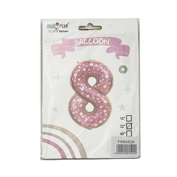 Imagen de Globo metalizado 32", N°8 en bolsa