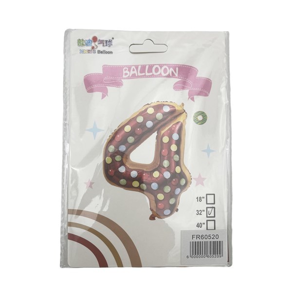 Imagen de Globo metalizado 32", N°4 en bolsa