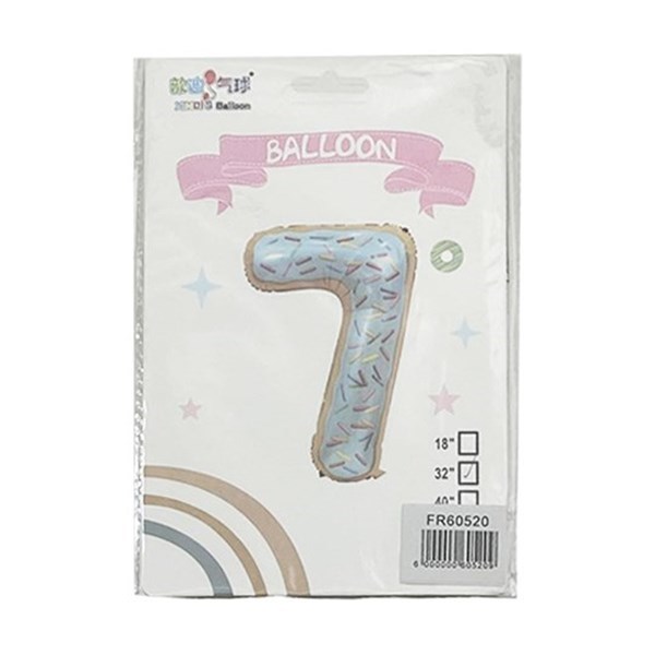 Imagen de Globo metalizado 32", N°7 en bolsa