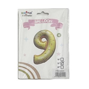 Imagen de Globo metalizado 32", N°9 en bolsa