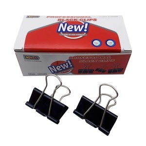 Imagen de Pinza de metal negra x12, 3.2cm en caja, PACKx12