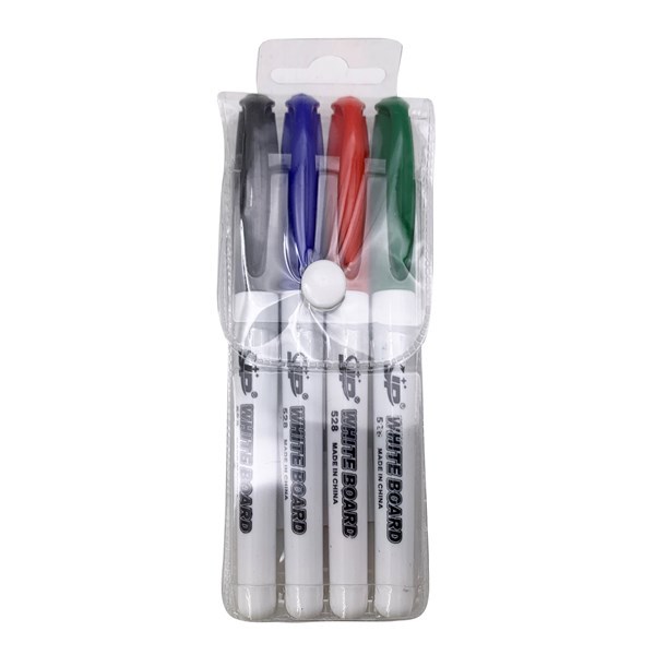 Imagen de Marcador de pizarra x4 punta redonda, en estuche PVC