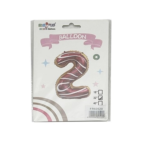 Imagen de Globo metalizado 32", N°2 en bolsa