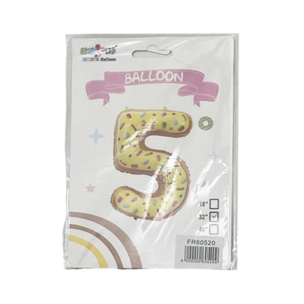 Imagen de Globo metalizado 32", N°5 en bolsa