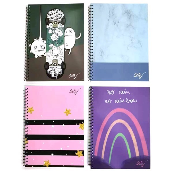 Imagen de Cuaderno de 96 hojas rayado con espiral, Sote PACK x4