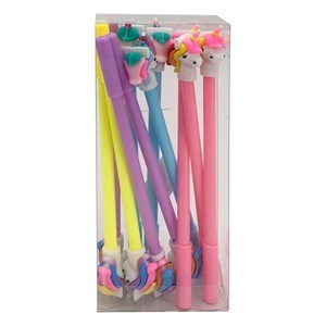 Imagen de Lapicera de gel negro unicornio, CAJA x12