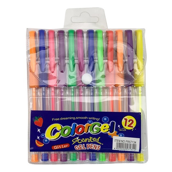 Imagen de Lapicera de gel x12 colores flúo, en estuche de PVC, PACK x12