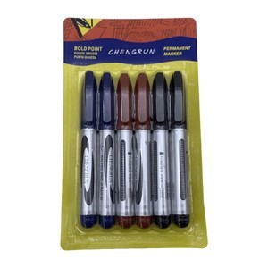 Imagen de Marcador permanente x6, 3 colores, en blister