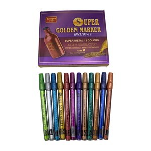Imagen de Marcadores finos 12 colores metalizados, para cerámica, en caja