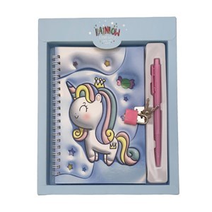 Imagen de Diario íntimo con llave y lapicera, varios diseños, unicornios en caja