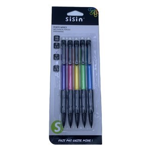 Imagen de Lápiz mecánico x5 0.5mm, en blister, colores surtidos