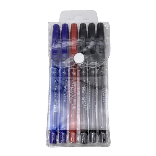 Imagen de Lapicera de tinta x6, en bolsa de PVC, varios colores