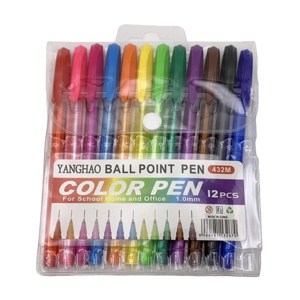 Imagen de Lapicera de tinta colores x12, en bolsa de PVC