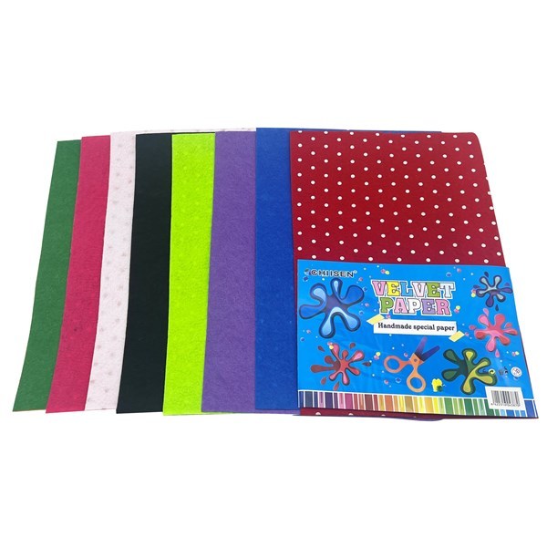 Imagen de Hojas A4, fieltro con diseño lunares, x10 colores