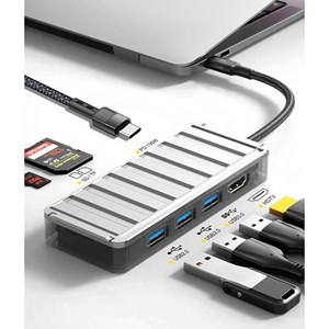 Imagen de Adaptador 7 en 1 USB-C a USB/HDMI/SD, KLGO en caja