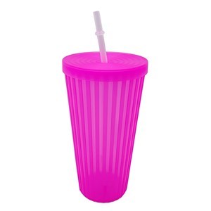 Imagen de Vaso con sorbito, de plástico 800ml, PACK x6, varios colores