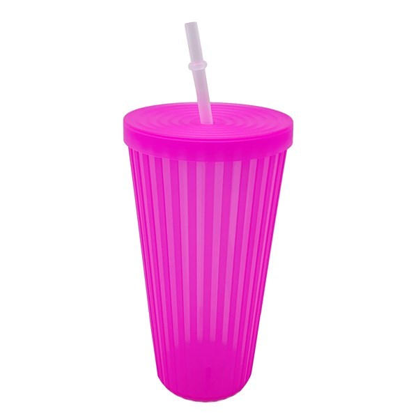 Imagen de Vaso con sorbito, de plástico 800ml, PACK x6, varios colores