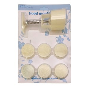 Imagen de Máquina prensa molde para fondant, 6 diseños, en blister