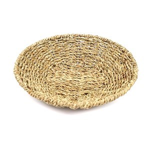 Imagen de Canasto cesto bandeja de fibras naturales, junco de agua