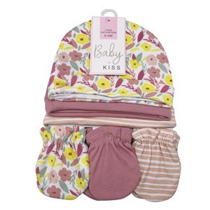 Imagen de Gorro para bebé con mitones x3, de algodón, en bolsa