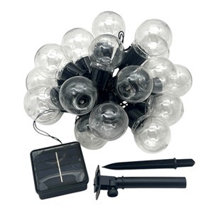 Imagen de Luces led cálidas, guía de 20 bolas de plástico, recarga solar en caja