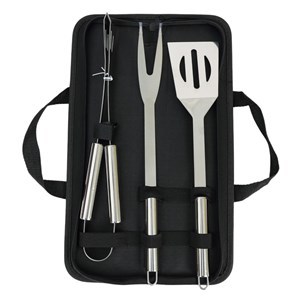 Imagen de Set de parrilla x3 mango acero inoxidable, en estuche de tela