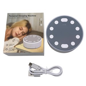 Imagen de Máquina de ruido blanco para dormir, 6 sonidos relajantes temporizador con desvanecimiento gradual recarga USB, en caja