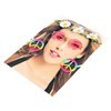 Imagen de Lentes de cotillón, con tiara flores y caravanas, en bolsa