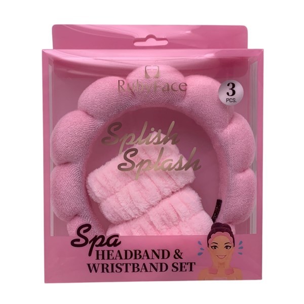 Imagen de Vincha para maquillaje con 2 muñequeras, en caja, varios colores