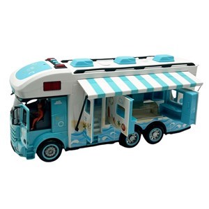 Imagen de Camión a fricción, food truck con toldo y accesorios para la venta de comida, abre y cierra puertas, en caja