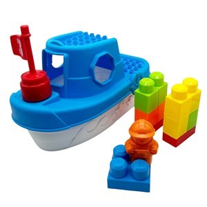 Imagen de Juguetes para bañera, barco con bloques, en caja