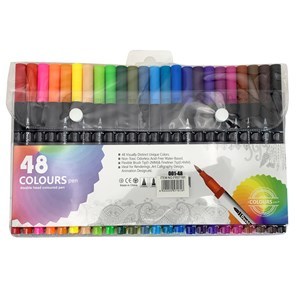 Imagen de Marcadores doble punta x48 colores, en estuche PVC