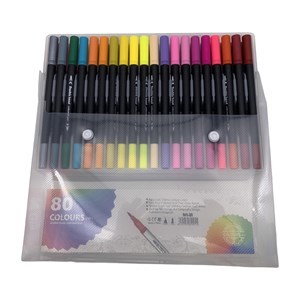 Imagen de Marcadores doble punta x80 colores, en estuche PVC