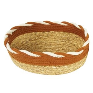 Imagen de Cesto canasta combinado cordón y fibras naturales, chico, junco de agua