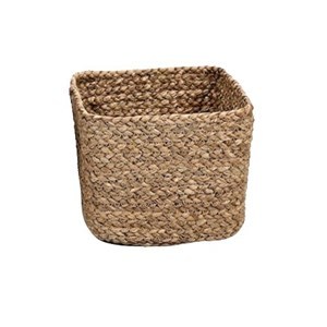 Imagen de Cesta cuadrada de fibras naturales grande, junco de agua
