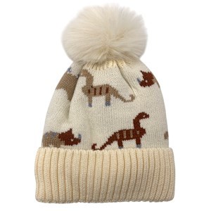 Imagen de Gorro infantil, tejido forrado con diseño de dinosaurios, varios colores