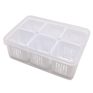 Imagen de Caja organizadora de acrílico, con escurridor y divisiones, en caja