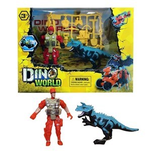 Imagen de Soldado con dinosaurio y accesorios, en caja
