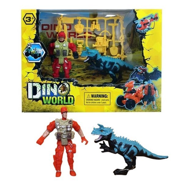Imagen de Soldado con dinosaurio y accesorios, en caja