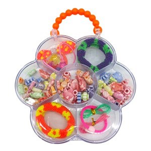 Imagen de Cuentas para armar pulseras y collares en caja de plástico, en bolsa