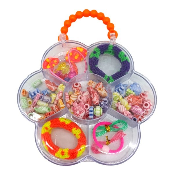 Imagen de Cuentas para armar pulseras y collares en caja de plástico, en bolsa